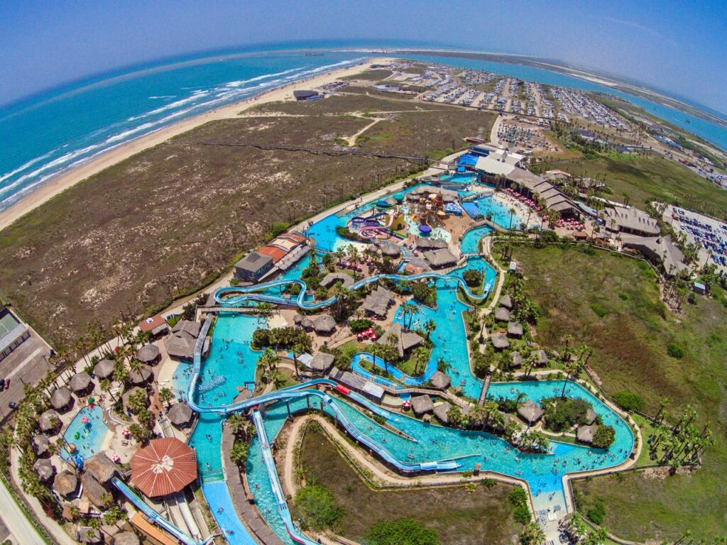 south padre island water park aerial picture